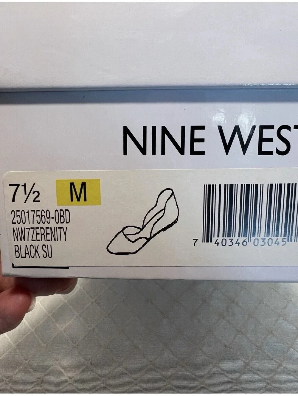 Nine West Black Suede Ballet Flats: Size 7.5